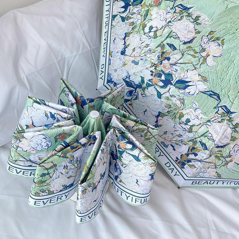 

Женский зонт от солнца двойного назначения: Автоматический, Солнцезащитный и Дождевой Зонт с Солнцезащитным Покрытием из Черного Клея, Складной, Японский и Корейский Стиль 50% off 6-rib manual (compact)