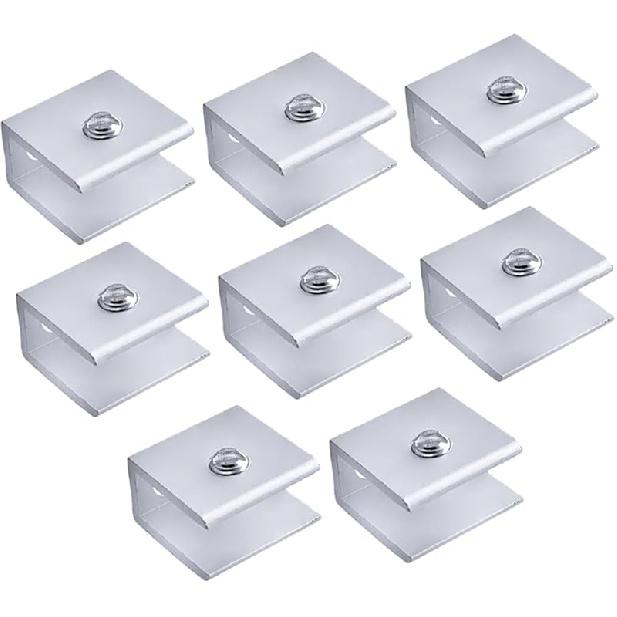 Gadpiparty Стеклянный кронштейн-зажим 8 шт. Квадратные держатели для стеклянных зажимов из алюминиевого материала Многоцелевой для домашнего офиса школы 3.90X2.85X1.90CM