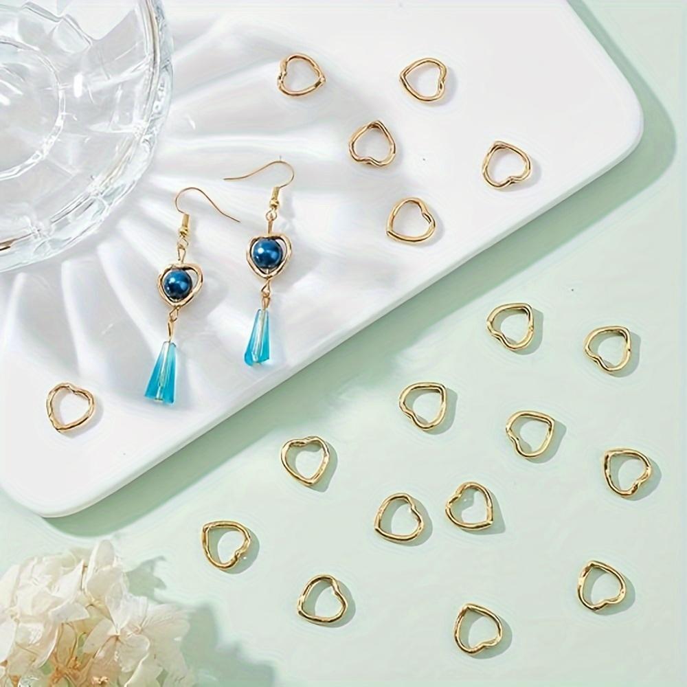 50/100/200pcs Peach Heart Shaped Heart-shaped Double Hole CCB Interval Bead Romantic Hollow Peach Heart Pendant DIY Necklace Bracelet Accessories