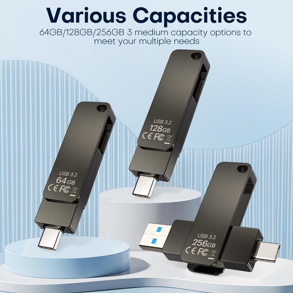 HP X762C USB3.2 OTG Type C Metal Usb Flash Drive 64GB/128GB/256GB for Pc Smartphone Tablet