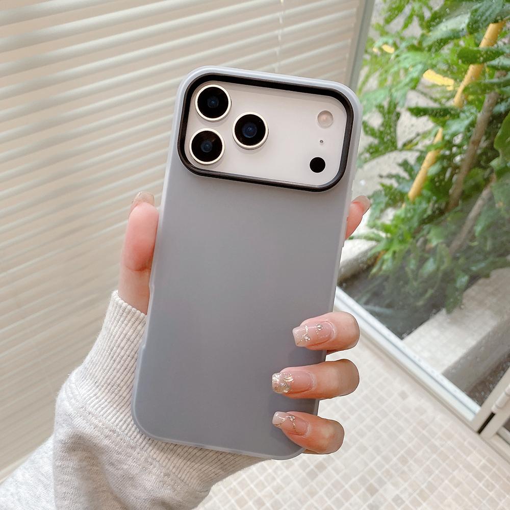 2 In 1 Card Holder Shockproof Case For iPhone Air 17 16 15 14 13 Pro Max Candy Color Matte Hard Cover Hybrid Shell Soft Shell