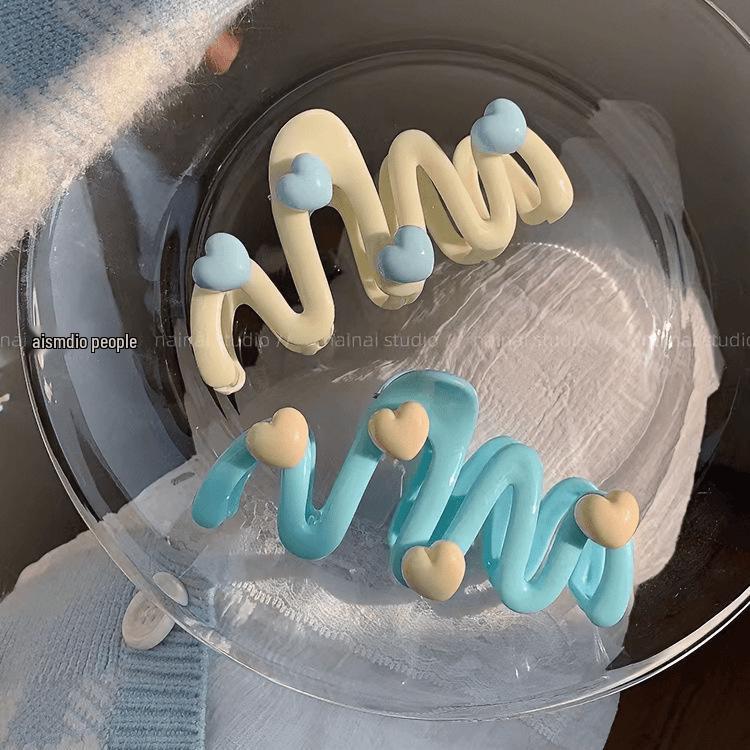 

Large Cream Hair Wave Clips - Shark-Style Updo Hairpins for Girls