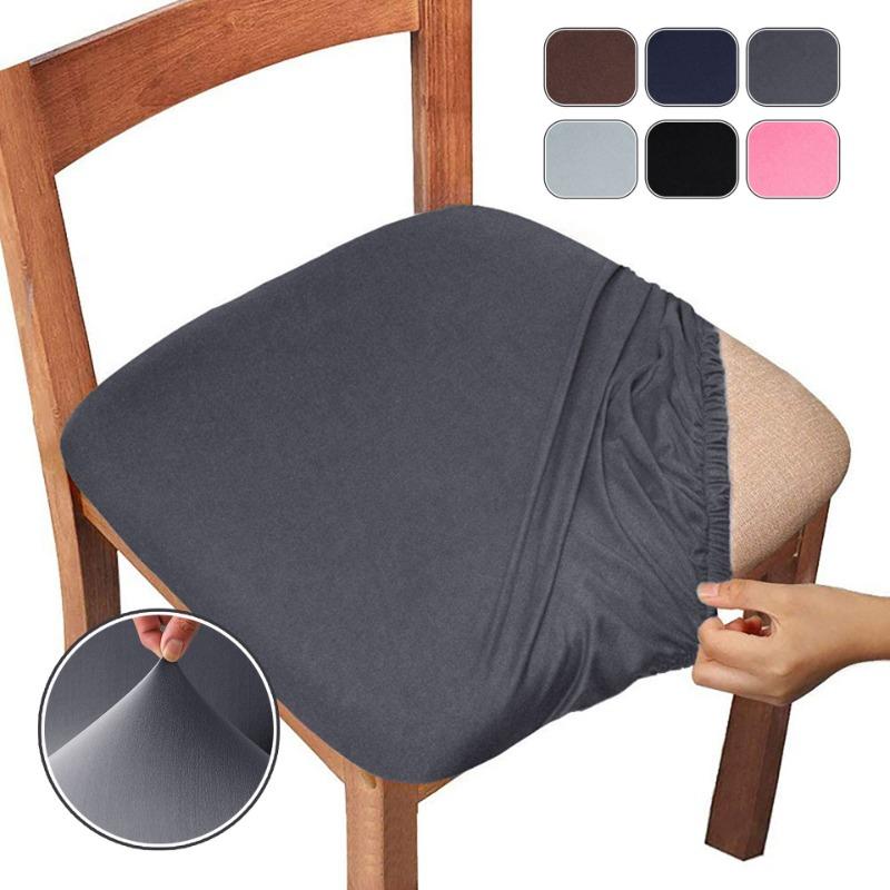 1/4/6pcs Solid Color Elastic Dustproof Simple Modern Chair Cushion Cover Four Season Universal Chair Cushion Protective Cover