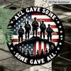 2D Flat, 1pc 7.87x7.87in Round Aluminum Sign, "All Gave Some Some Gave All" Veteran Memorial Plaque, US Flag Soldier Silhouette Design, Metal Wall