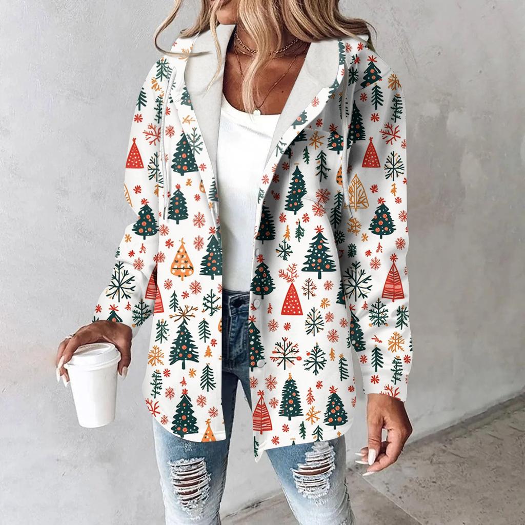 Damenmantel Lässige und modische Verbundjacke mit dicker und warmer Bedruckung