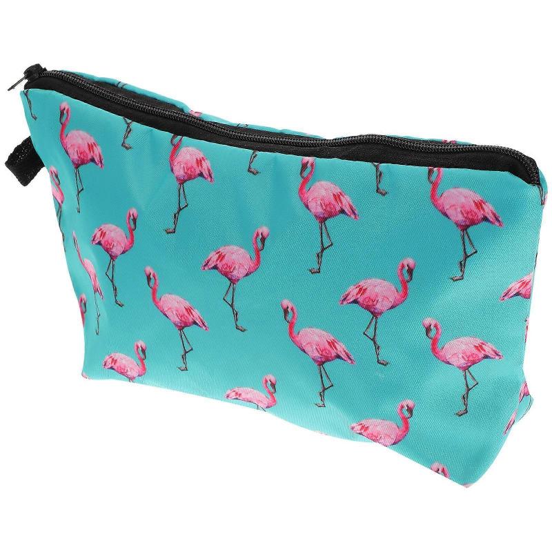 Flamingo Printed Cosmetic Organizer Bag for Storage 1Pcs Portable Makeup Pouch