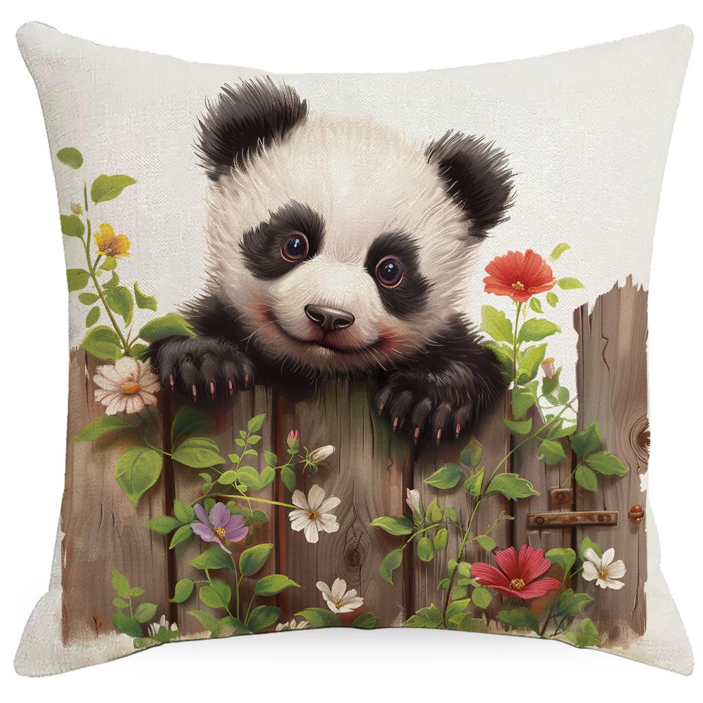 Spring Farm Animal Cow Rabbit Dog Pillowcase Home Decoration Balcony Cushion Decoration Pastoral