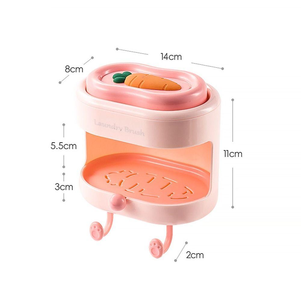 Wall Mount Soap Box with Soft Brush Carrot Double-sided Cleansing Brushes  Kitchen