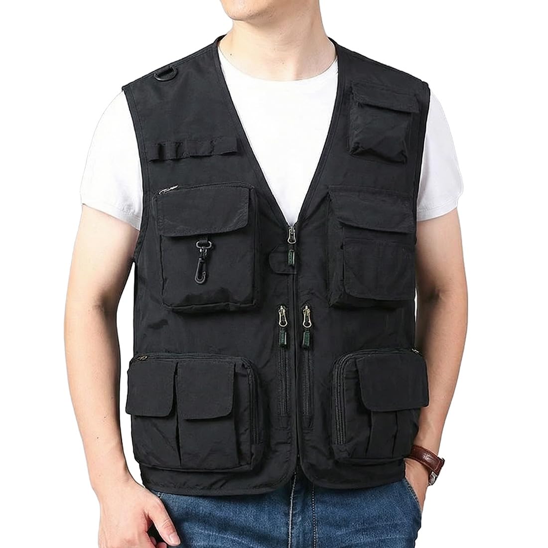 

Outdoor 11 Day Autumn MJ08 [SLINX] Men s Vest, Vest, Mesh, Quick-Drying, Workwear, Lightweight, Water-Repellent, Multifunctional, Pockets, Sleeveless, чёрный