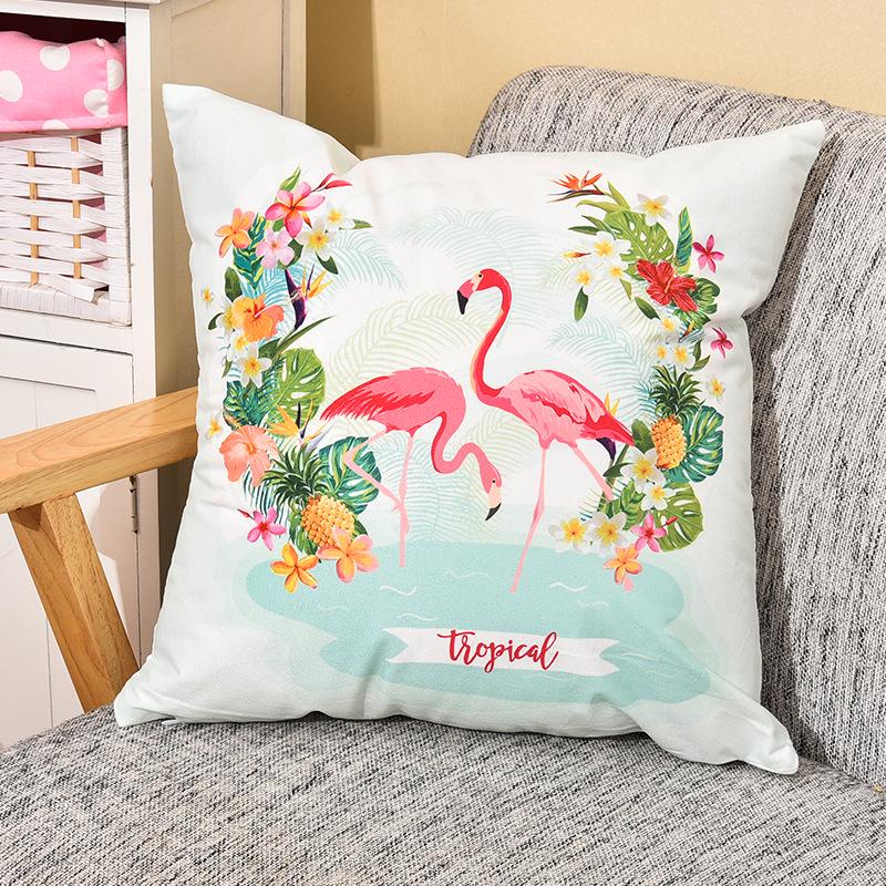 Small Fresh Flamingo American Pastoral Nordic Style Pillow Set Car Sofa Cushion Pillow Cover Does Not Include Pillow Core