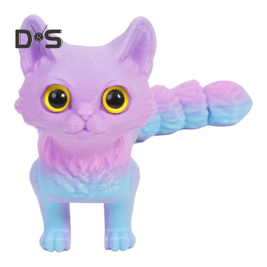 3D-gedrucktes Katzenspielzeug, flexible Gelenke, artikuliertes Katzenmodell für Erwachsene, 3D-gedruckte Tiere, Zappelspielzeug für die Dekoration im Homeoffice oder Klassenzimmer