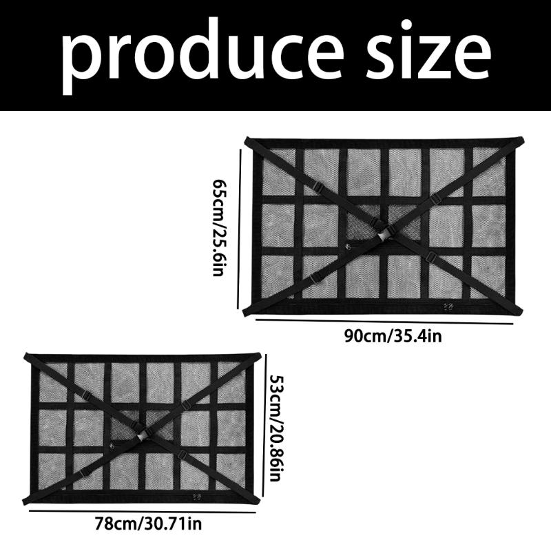 Car Roof Cargo Net with Mesh Access Panel and Mounting Hardware for Soft Item Storage In Cars SUVs and MPVs Daily Use