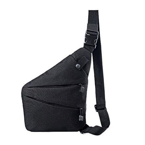 

Single Shoulder Bag Adjustable Strap Multi-function Men Wear Resistance Zipper Left/Right Shoulder Bag for Climbing Right Shoulder чёрный