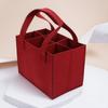 1Pcs Wine Bottle Carrier Tote Bag Fits 6 Red Wines Premium Felt Gift Pouch Reusable Storage Bag with Fine Sewing for Safe