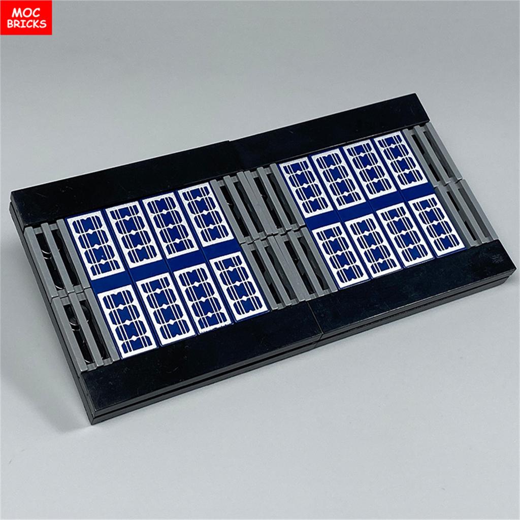 MOC Bausteine Solarpanel Bedruckte Fliese 1x4 2431pb499 Straßenlaterne Zusammengebaut Stadt Haus Bausteine Zubehör Kinderspielzeug Geschenke