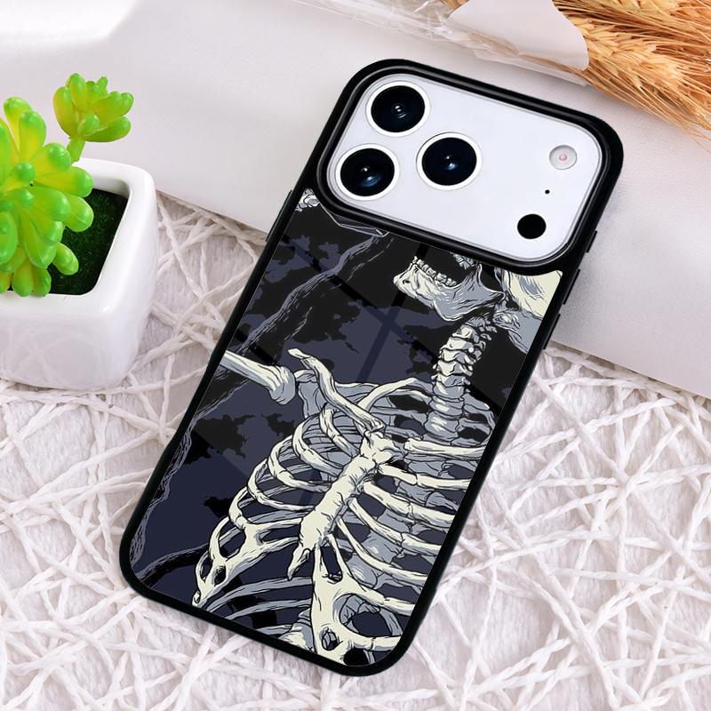 Trippy Skeleton Shockproof Phone Case for iPhone 17 Air 16e 15 11 12 14 13 Pro Max Cover Coque