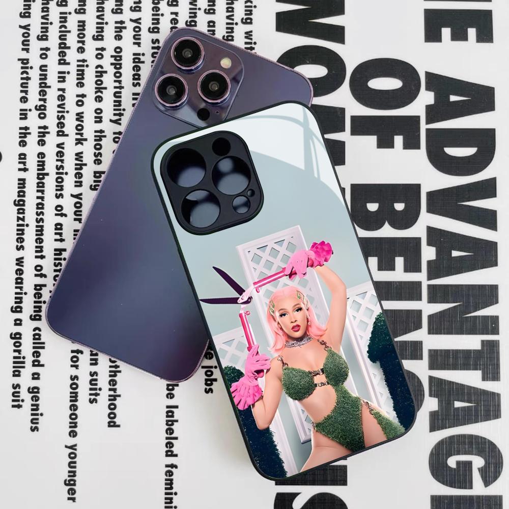 Doja Cat Phone Case for Iphone 17 16 15 14 12 11 13 Pro Max Mini X Air Puls Black Glass Cover