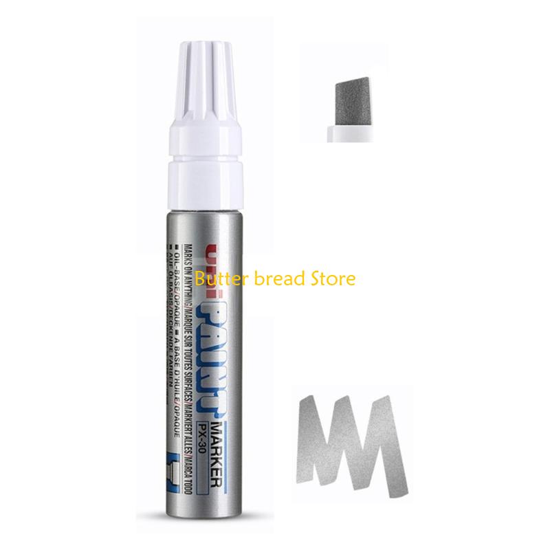 

W89C Tire Paint Pen Quick Drying Water Resistant Tire Marker Pen Inclined Pen Tip For Car Tire Lettering and Scratch Repair серебряный
