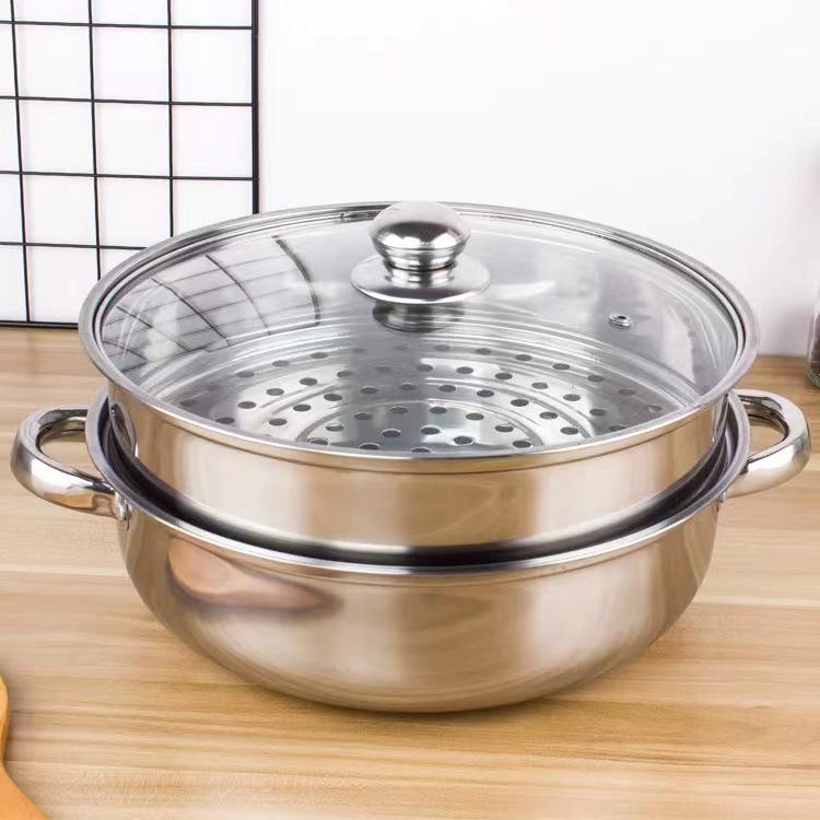 28CM Stainless Steel Multifunctional Steamer & Hot Pot with Double-Layer, Three-Layer & Single-Layer Soup Pot Options