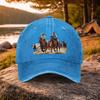 Pc Casual Versatile Western Cowboy Herding Print Washed Baseball Cap Suitable for Golf Casual Wear and Outdoor Activities G