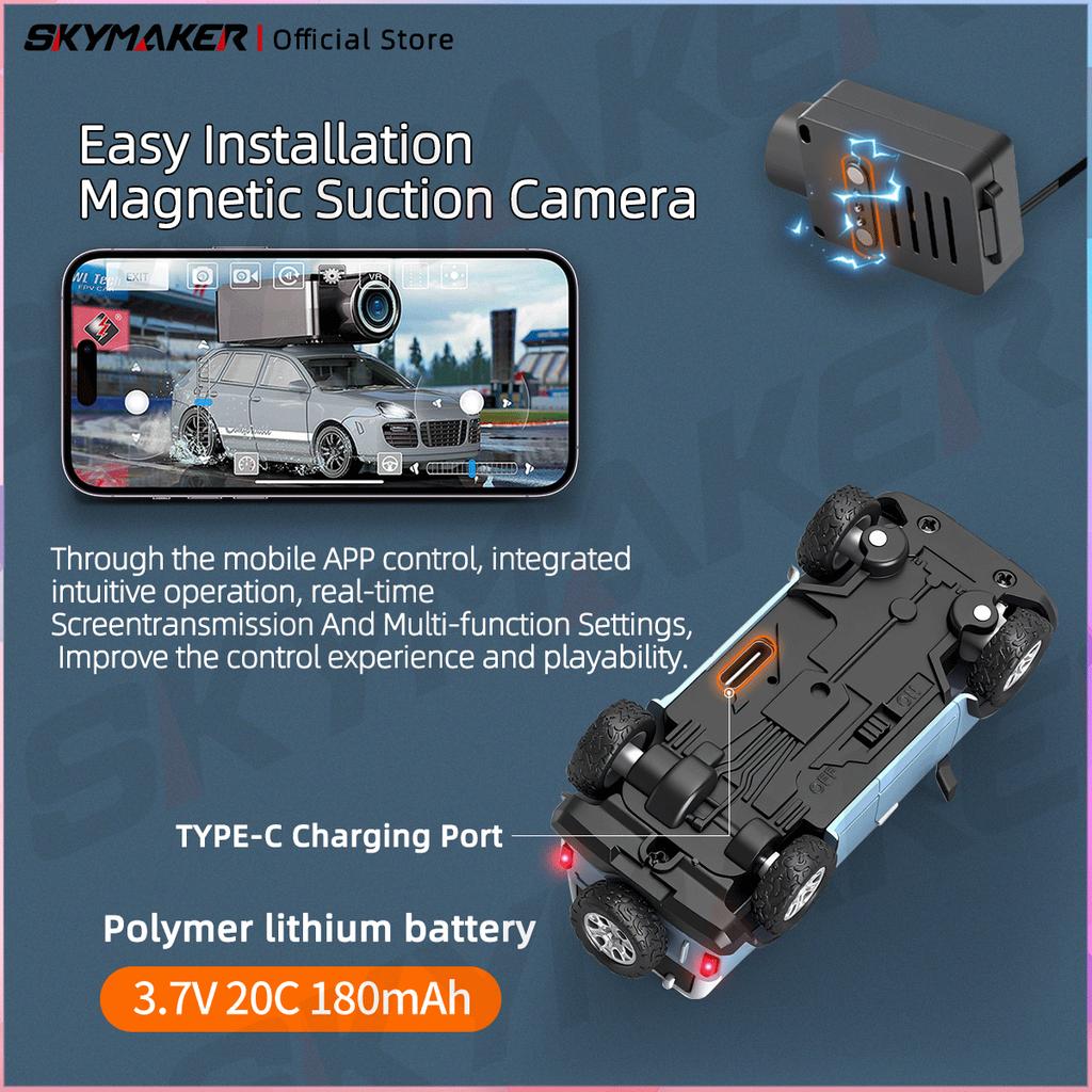 Wltoys Mini Fpv App Control Car 1:64 Mini Remote Control Camera Car 2.4Ghz Led Ambient Lights Mini Rc Car Toys For Boys Gift