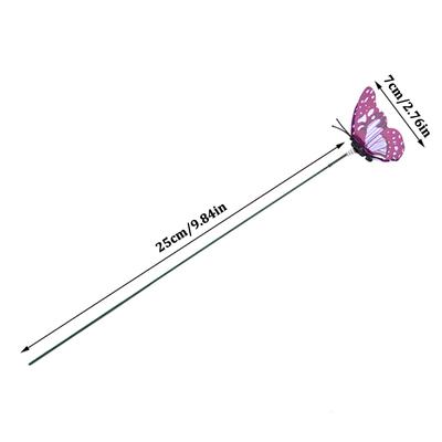 15 Teile/los Künstliche Simulation Schmetterling Stakes Garten Outdoor Dekorationen