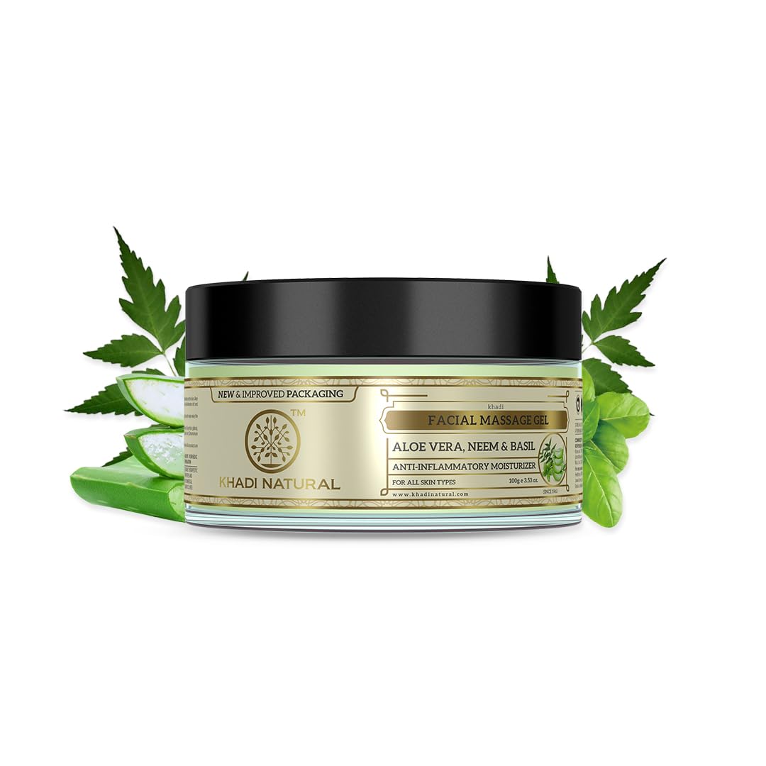 

Khadi Herbal Ayurvedic Aloe Vera Neem Basil Face Massage Gel 100 g For Clean Fresh Hydrated Skin All Types