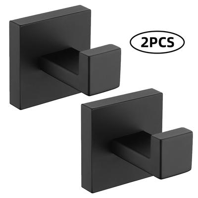 2 Stück Wandhaken Handtuchhaken Schwarz aus 304 Edelstahl Haken Rostschutzhaken Wasserdicht
