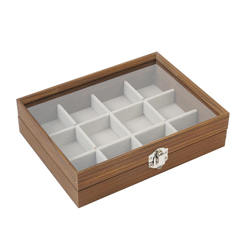Vintage Walnut Jewelry Box for Rings, Necklaces & Earrings