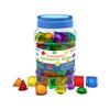 60Pcs Geometric Solids Shape Blocks 3D Shapes Colorful Educational Toy Translucent Pattern