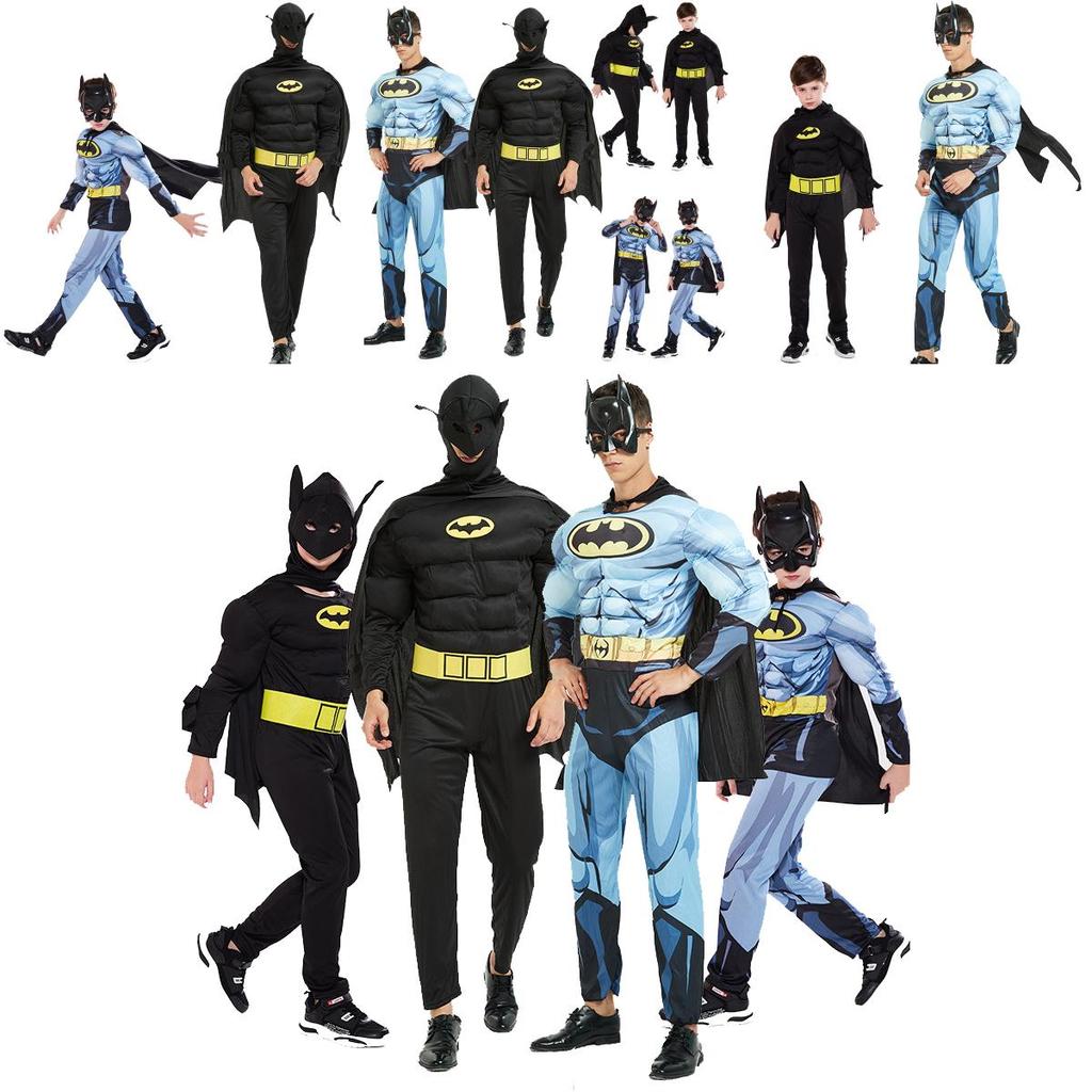 Stylowy kostium mięśniowy Batmana Idealny na wydarzenia cosplayowe Wykonany z oddychającej tkaniny i z perfekcyjnymi szwami