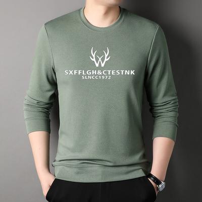 Sonbahar Yeni Erkek Sweatshirt Sonbahar Moda Kore Versiyonu Genç ve Orta Yaşlı Moda Markası Baskılı Yuvarlak Yaka Uzun Kollu Erkek