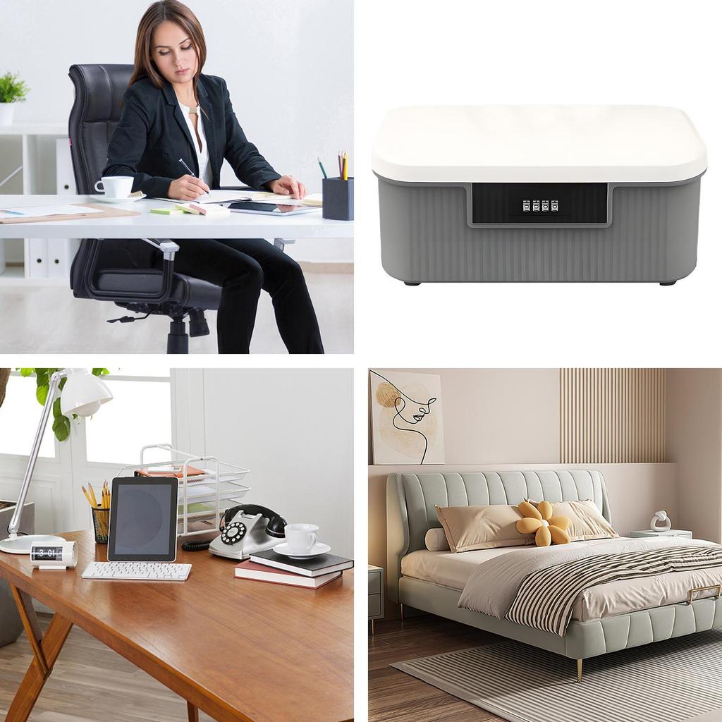 Storage Box With Lock Combination Safe Box Organizer Portable Password Locking Large Capacity Tool For Document File Folders