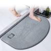 Luxurious Semi-Circular Memory Foam Bath Mat, Ultra Absorbent Bathroom Mat Anti-Slip Toilet Rug
