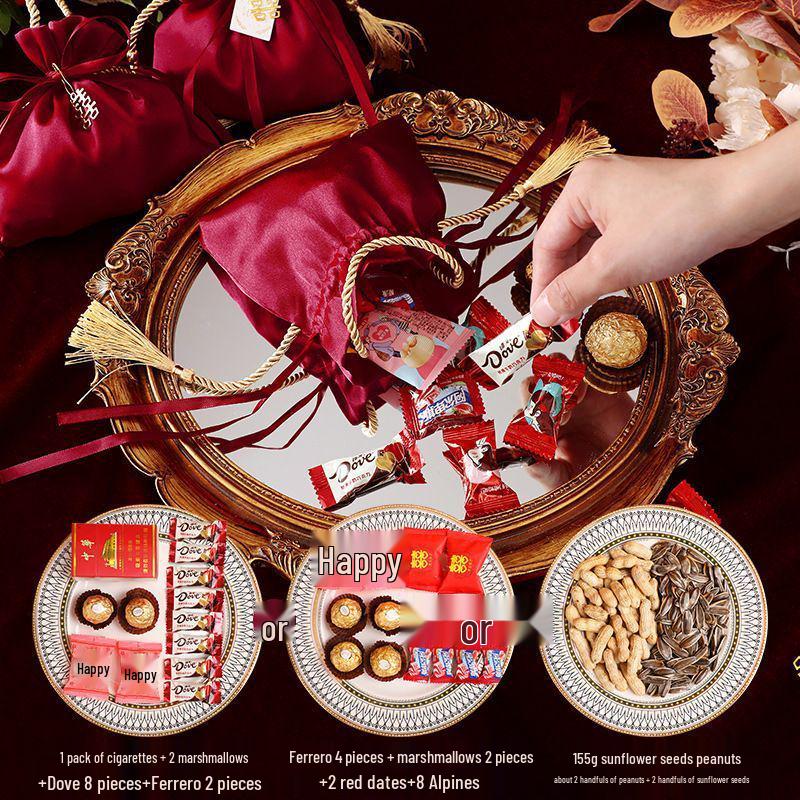 Elegant Drawstring Handbag - Wedding Candy Gift Bag & Souvenir Box