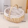 Handmade Wicker Picnic Basket With Handle Picnic Hamper Multi-Purpose Willow Woven Storage Box Outdoor Camping Fruit Basket