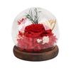 Eternal   Glass Cover Wooden Base For  Flower Decor for Anniversay Birthday Gift