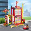Mehrere Feuerwehr-Gebäudesets Stadt Feuerwehr Spielzeug Bausteine Set mit Feuerwehrauto Hubschrauber Jungen Geschenke