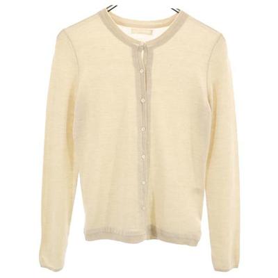 Cashmere 100% Long Sleeve Knit Cardigan 40 Beige Women Used