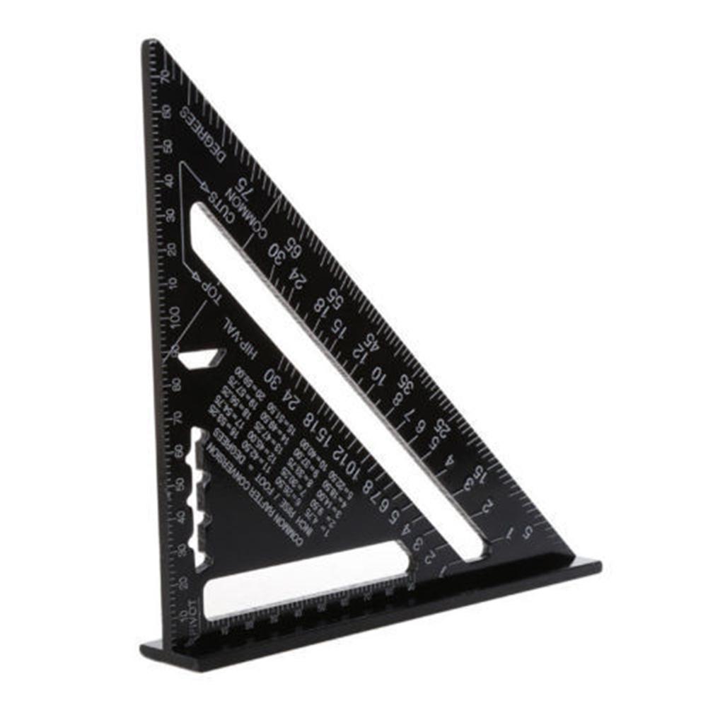 מד זווית משולש מאלומיניום 7"/12" מד זוויתי זווית ישרה למדידת עץ כלי עבודה ידני