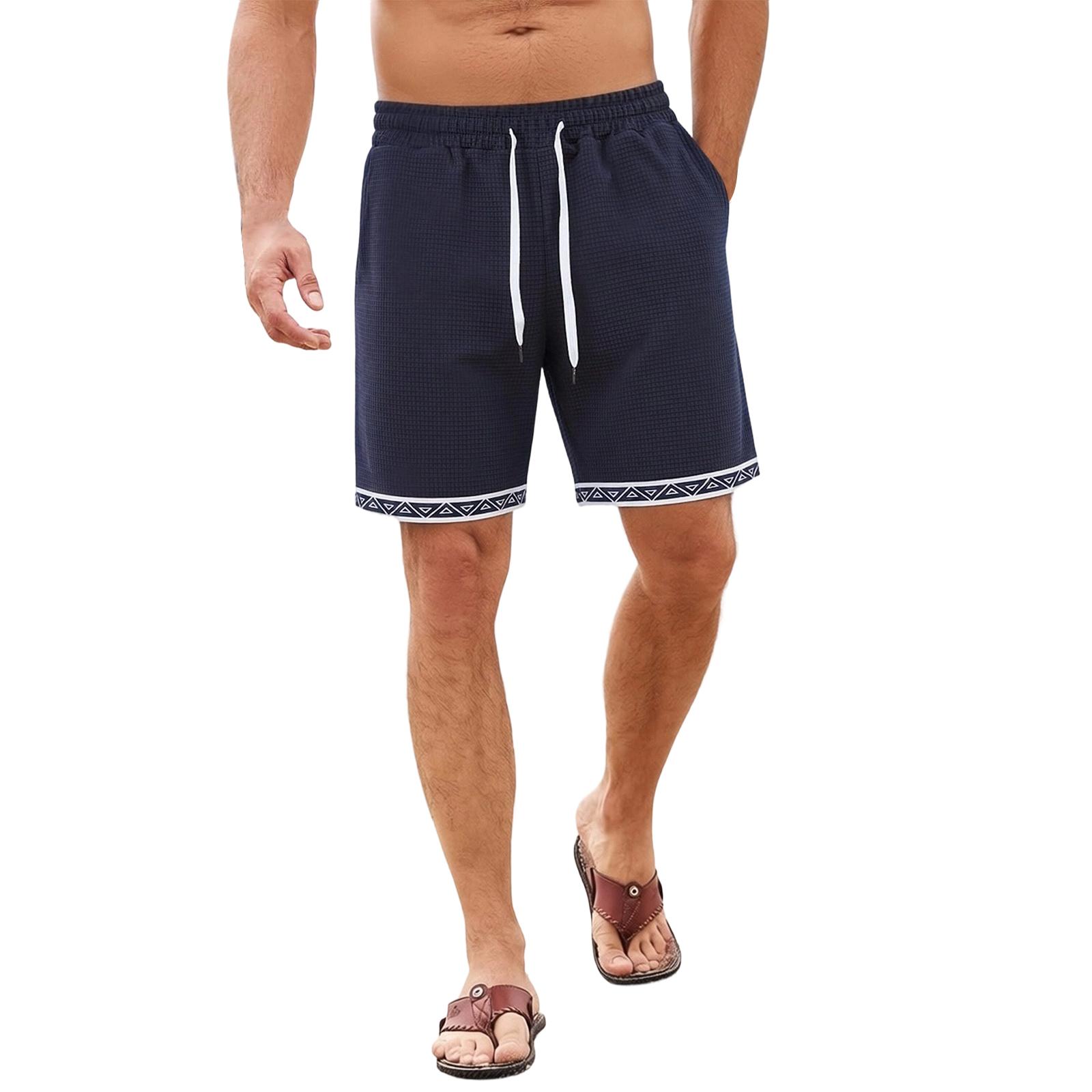 

Men s Summer Casual Shorts Men s Fashion Sports Textured Shorts XL Темно-синій