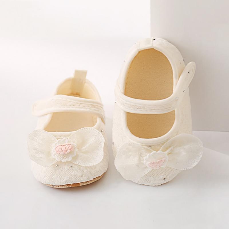New Summer Baby Lace Bow Shoes Infant Girls Anti Slip Soft Sole Walking Shoes For Indoor Use Toddler First Walkers