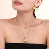 French Ocean Series Zircon Shell Pendant Necklace & Earrings Set