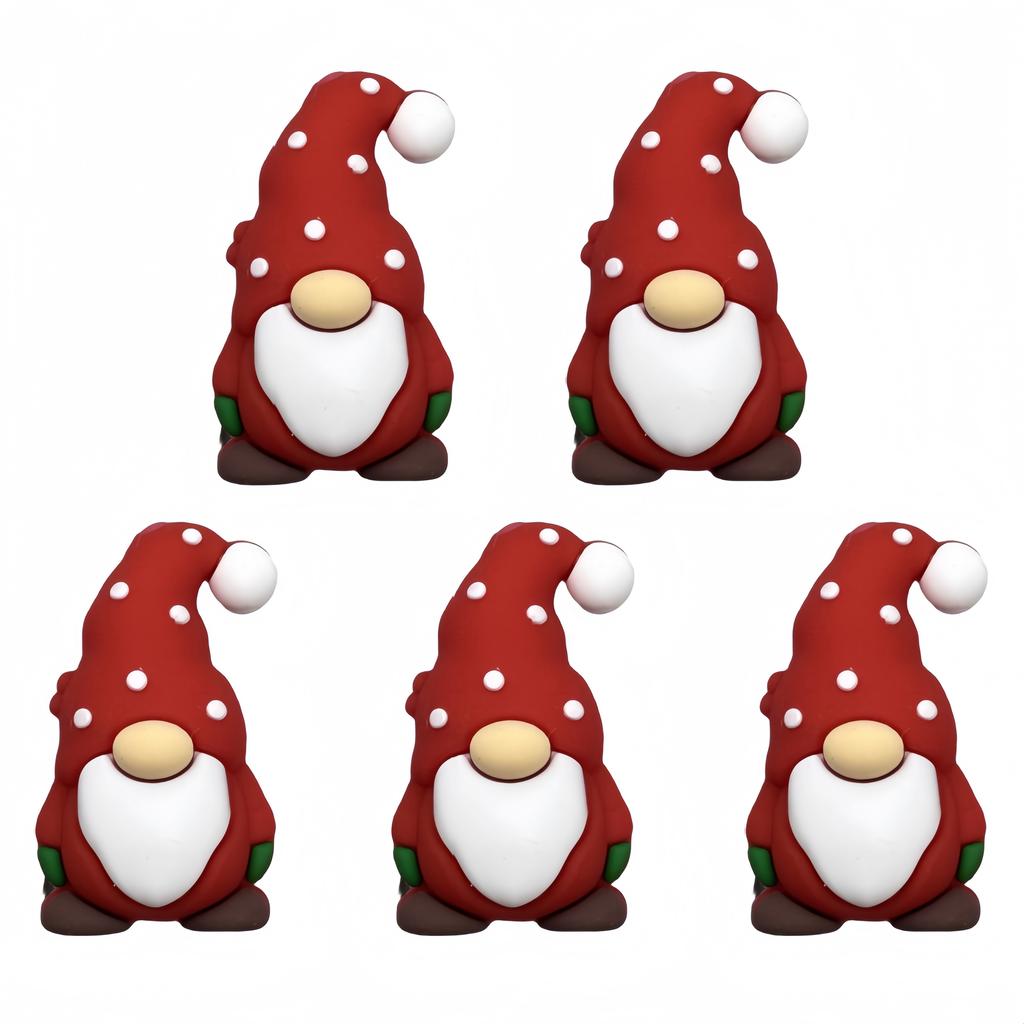 1 pz Festivo Gnomo di Natale Perline in Silicone - Ciondoli 3D Babbo Natale per Artigianato Fai da Te, Creazione di Gioielli, Penne per Infilare Perline, Portachiavi, Cordini, Collane