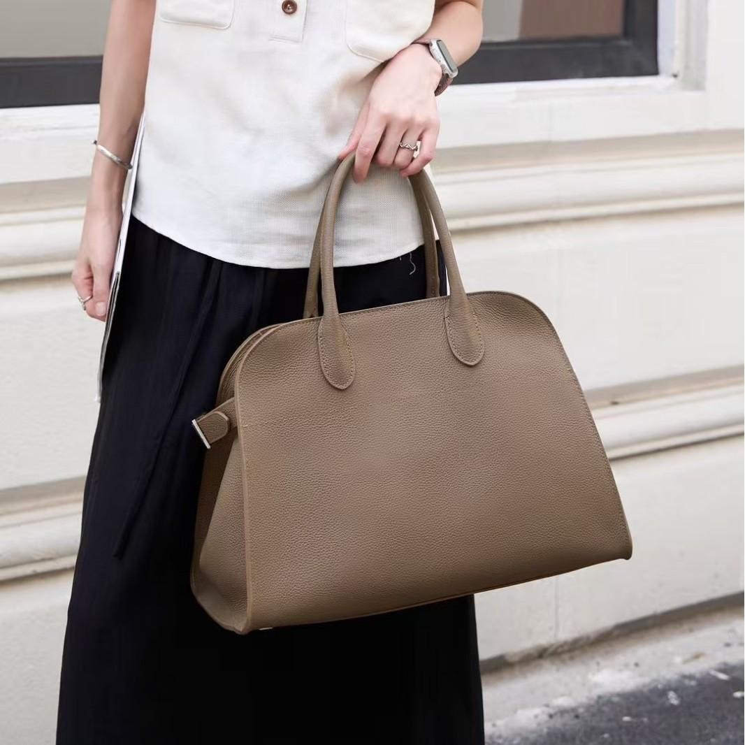 

Lychee Patterned Top Layer Cowhide Tote Bag Genuine Leather Handbag Fashionable And Casual Large Capacity Women s Bag+single Shoulder Crossbody Bag 28cmx21x15cm чорний