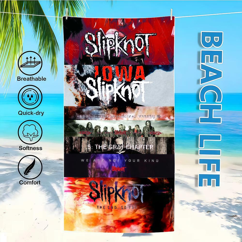 Towel Textile Bathrobe Album Band Beach Quick-Drying Lightweight S-SlipknotS-ES Portable Camping Swim Pool Travel