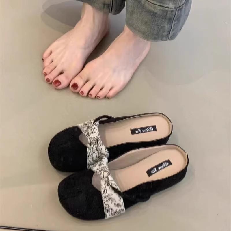 Inner heightening bag head slippers women's summer outer wear new gentle half slippers