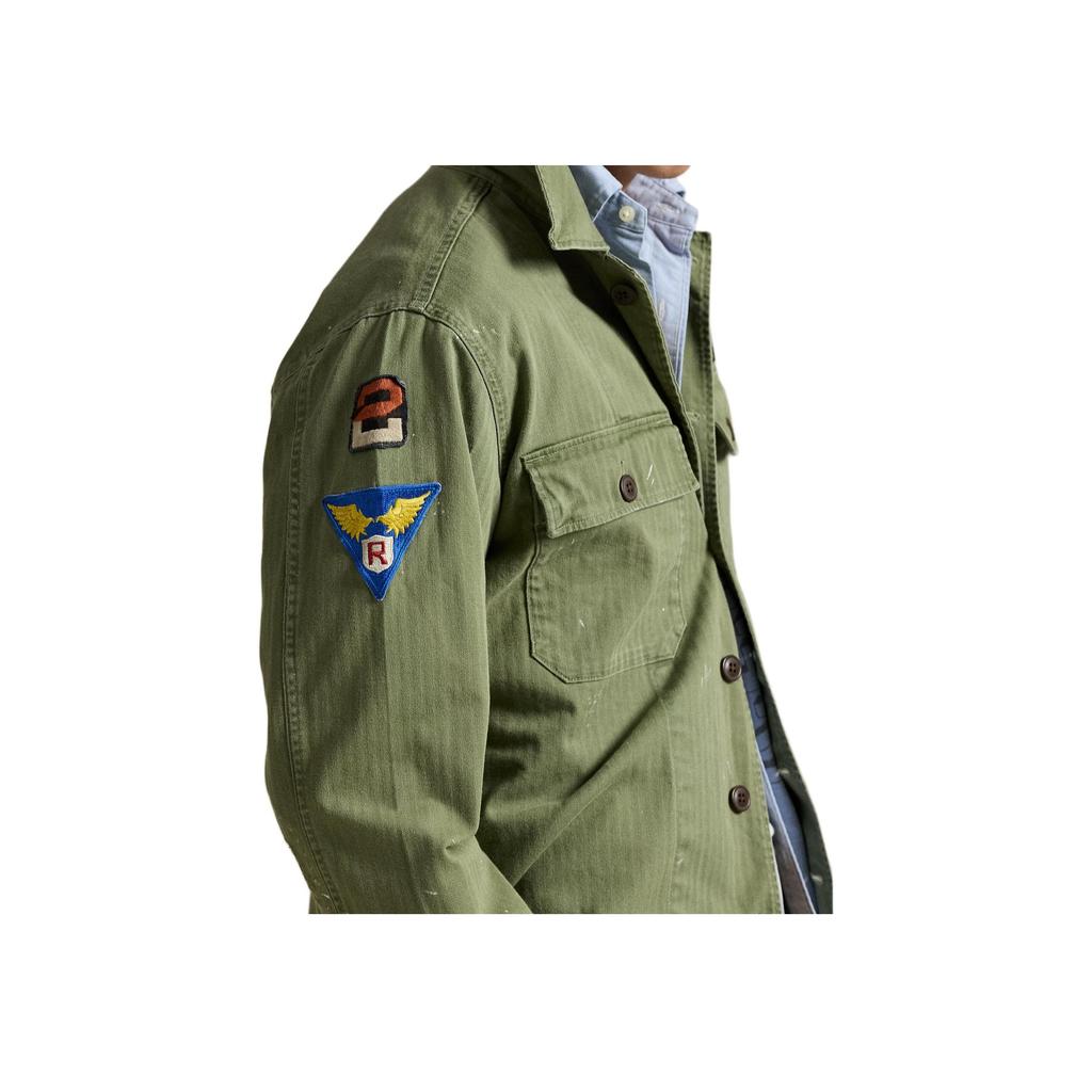 Polo Ralph Lauren Herringbone Twill Shirt Jacket Men Jackets Green 710965071-001