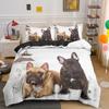 Bulldog Bedding Set Pet Animal Dog Duvet Cover for Boys Adult Bedclothes Covers Comforter Sets Cute Bed Sheets