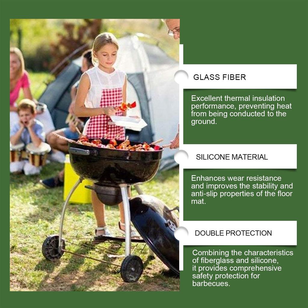 Round Outdoor Fireplace Brazier Fireproof Mat Barbecue Stove Insulation Mat